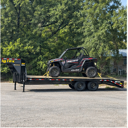 Side-by-side secured for non-CDL hotshot transport in Texas
